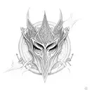 elven dagger tattoo design idea