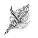 elven dagger tattoo design idea