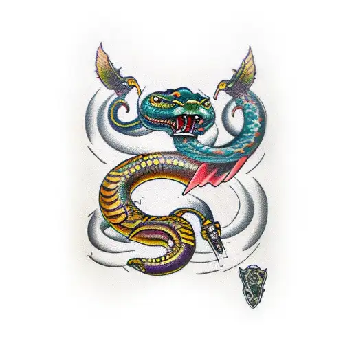 world serpent tattoo design idea