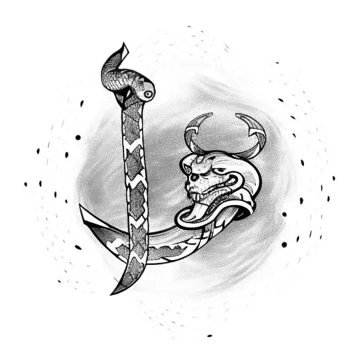 viking axe with a snake wrapped around it  tattoo design idea