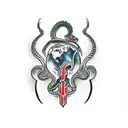 world serpent tattoo design idea