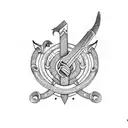 viking axe with a snake wrapped around it  tattoo design idea