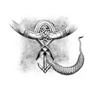 viking axe with a snake wrapped around it  tattoo design idea