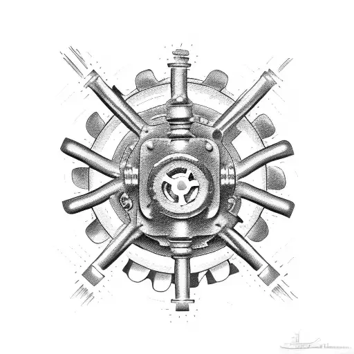 Combine elements of firefighting equipment (such as helmets, hoses, and axes) with gears and mechanical parts to create a unique diesel mechanic themed tattoo design tattoo design idea