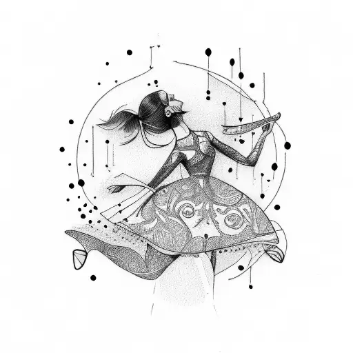 bailarina de jazz tattoo design idea