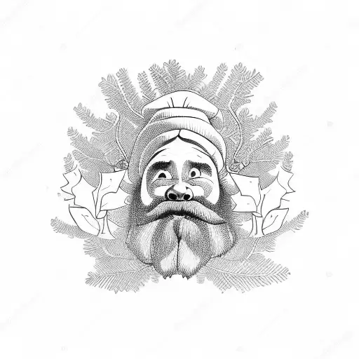 dwarf hiding in mistletoe tattoo design idea