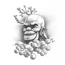 dwarf hidden on mistletoe tattoo design idea