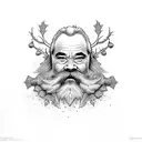 dwarf with mistletoe tattoo design idea