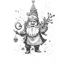 dwarf with mistletoe tattoo design idea