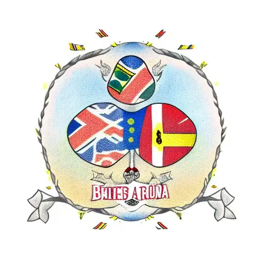 baobab tree with south african flag colours tattoo design idea