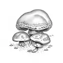 mushrooms wiht skull tattoo design idea