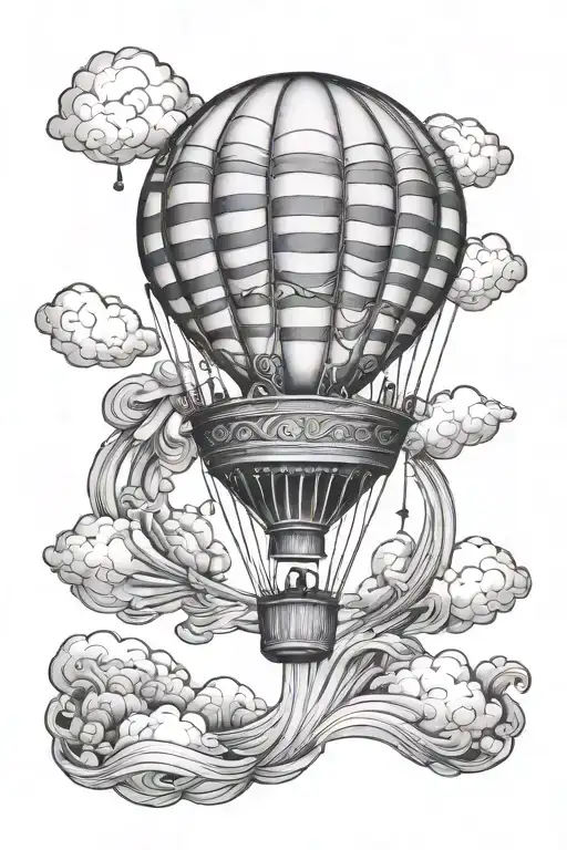 hot air balloon for son   tattoo design idea