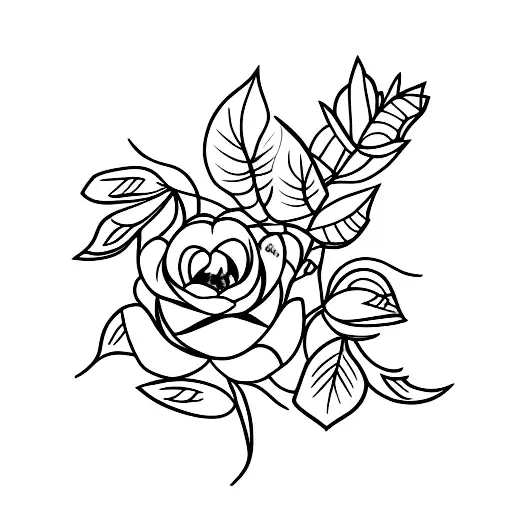  blueberry bunch with stem and leaves tattoo design idea