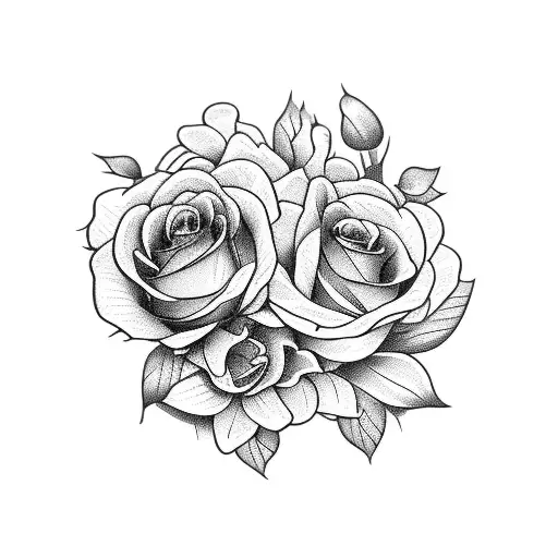 coffin with flowers tattoo design idea