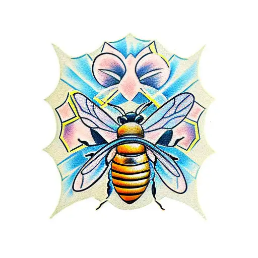 Traditional Honey Bee Tattoo Idea Blackink Ai 