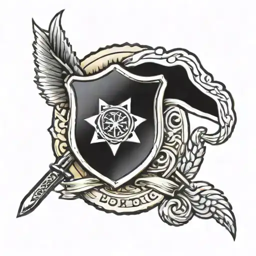 military police badge tattoo design idea