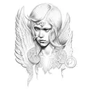 biblically accurate angel  tattoo design idea
