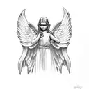 biblically accurate angel  tattoo design idea