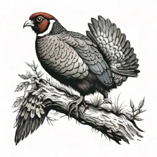 Hunting A Pheasant tattoo design idea