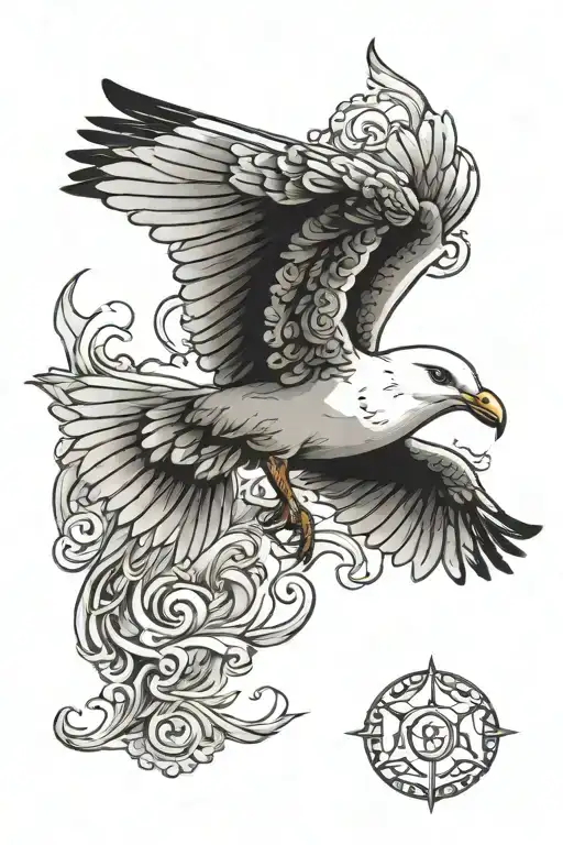seagull tattoo design idea