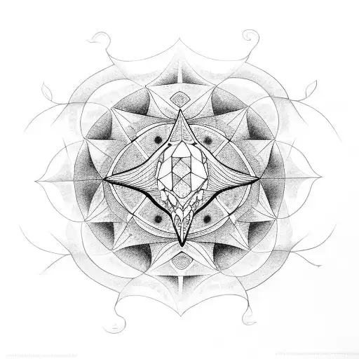 stingray with sacred geometry tattoo design idea
