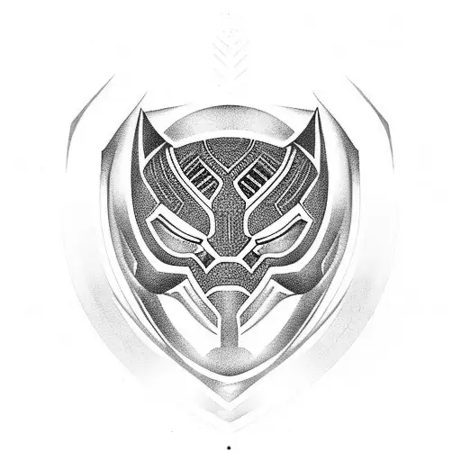 Black Panther shield tattoo design idea