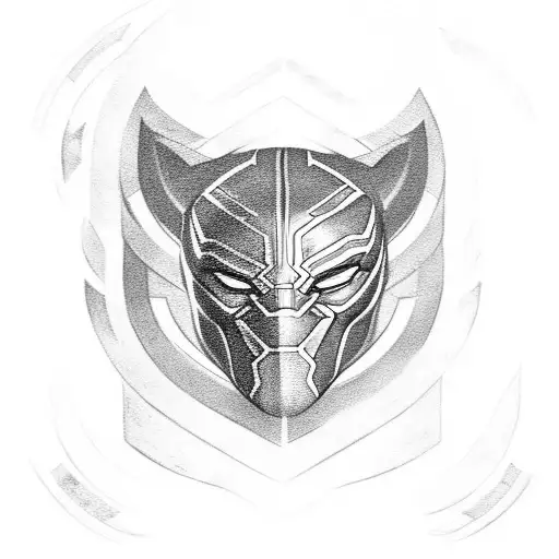 Black Panther shield tattoo design idea
