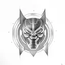 Black Panther shield tattoo design idea