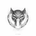 Black Panther shield tattoo design idea