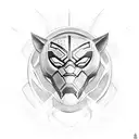 Black Panther shield tattoo design idea
