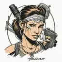 lara croft from tomb raider series for a tattoo templete tattoo design idea