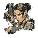 lara croft from tomb raider series for a tattoo templete tattoo design idea