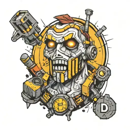 Psycho from Borderlands 2 tattoo design idea