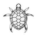 turtle with fish tattoo design idea