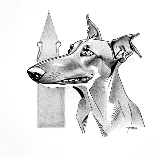 my Doberman dog , name Hero tattoo design idea