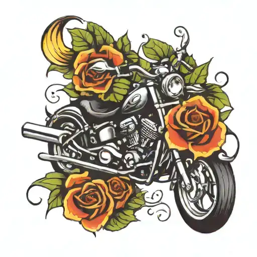 motorcycle, calla lily, roses, 9 mm, capricorn symbol tattoo design idea