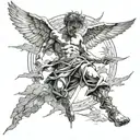 fall of icarus falling from sky tattoo design idea