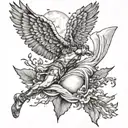 fall of icarus falling from sky tattoo design idea