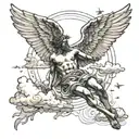 fall of icarus falling from sky tattoo design idea