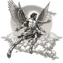 fall of icarus falling from sky tattoo design idea