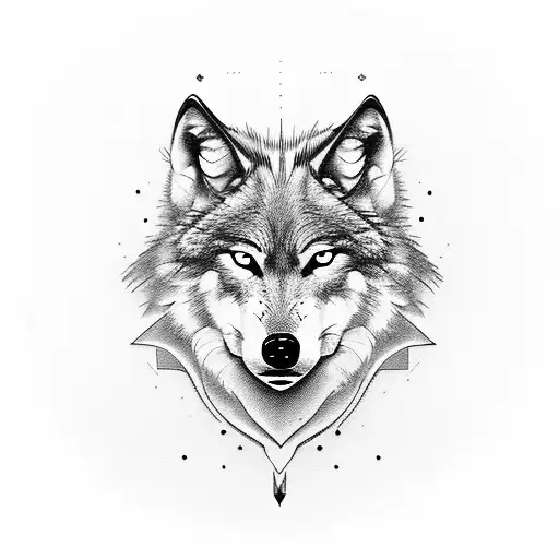 Wolf eyes with girl eyes tattoo design idea