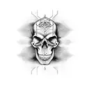 half skull tattoo design idea