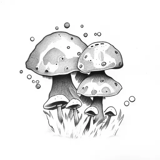 mushrooms  tattoo design idea