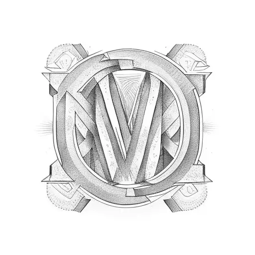 the letter W, with letters J, Z, M, and K hidden inside tattoo design idea