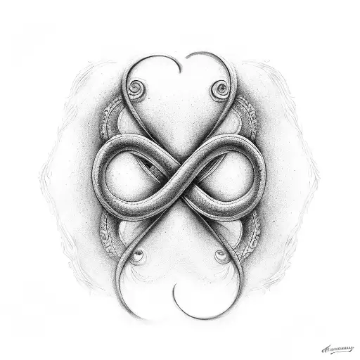Infinity Symbol with the names Teresa & Timothy tattoo design idea