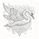 swan diving head first tattoo design idea