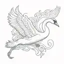 swan diving head first tattoo design idea