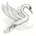 swan diving head first tattoo design idea