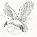 swan diving head first tattoo design idea