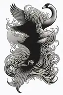 swan diving beneath the water  tattoo design idea